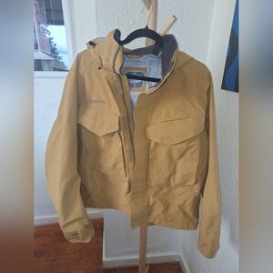 Simms Men's Tan Fishing Jacket With Goretex